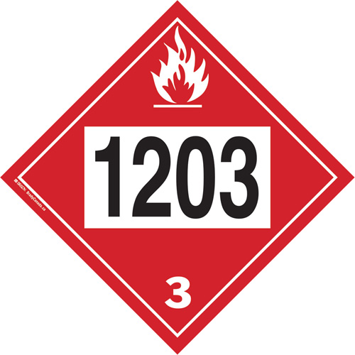 Plaque-&eacute;tiquette TMD 1203 pour liquide inflammable essence & essence-alcohol, Plastique Equipex