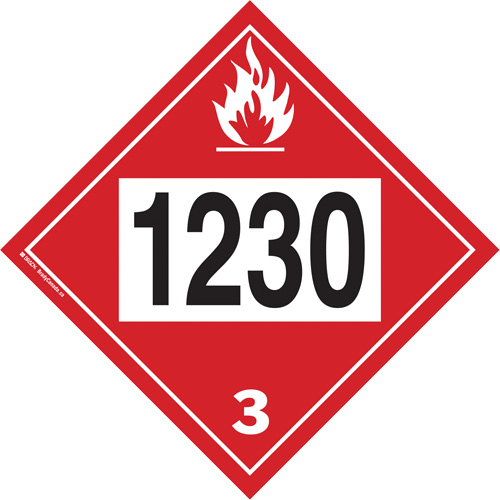 Plaque-&eacute;tiquette TMD 1230 pour m&eacute;thanol, Plastique Equipex