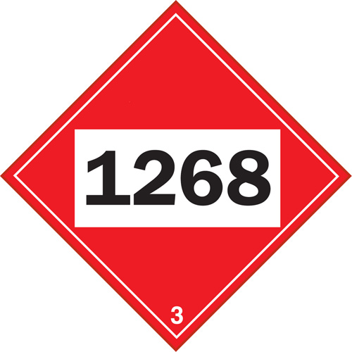 Plaque-&eacute;tiquette TMD 1268 pour distillats de p&eacute;trole, Plastique Equipex