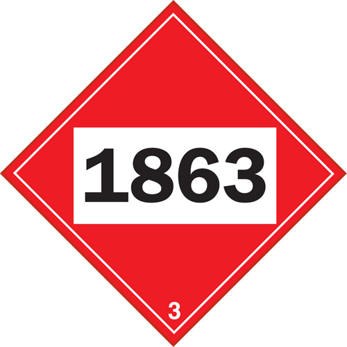 1863 Aviation Fuel Flammable Liquid TDG Placard, Plastic Equipex