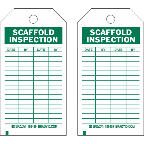 &eacute;tiquettes de rapport d'inspection, Polyester, 4" la x 7" h, Anglais Equipex