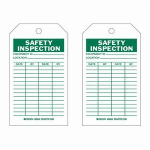 Safety Inspection Tags, Polyester, 4" W x 7" H, English Equipex
