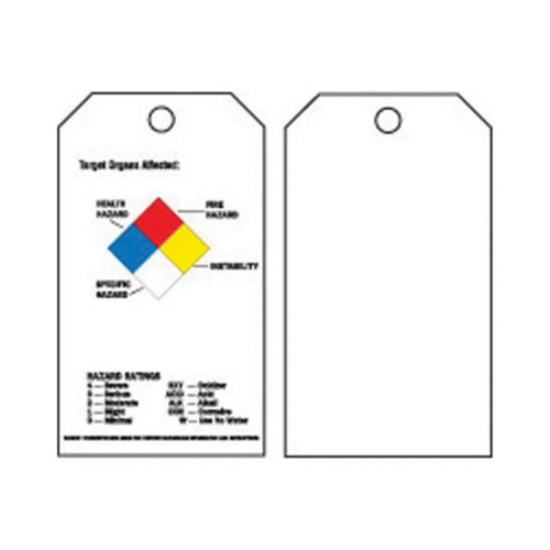 Right-To-Know Tags, Polyester, 3" W x 5-3/4" H, English Equipex