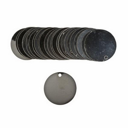 Blank Write-On Valve Tags, Stainless Steel, 1.5" dia Equipex
