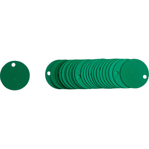 Blank Round Valve Tags, Aluminum, 2" dia Equipex