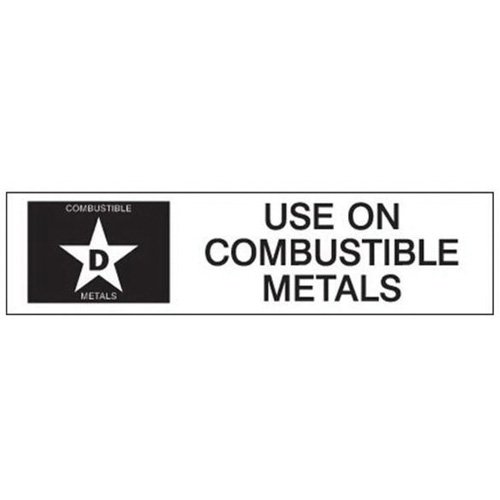 &eacute;tiquette D: Use on Combustible Metals pour extincteur Equipex