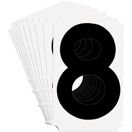 &eacute;tiquettes de lettres et chiffres gothiques individuels Quick-Align, 8, 4" h, Noir Equipex