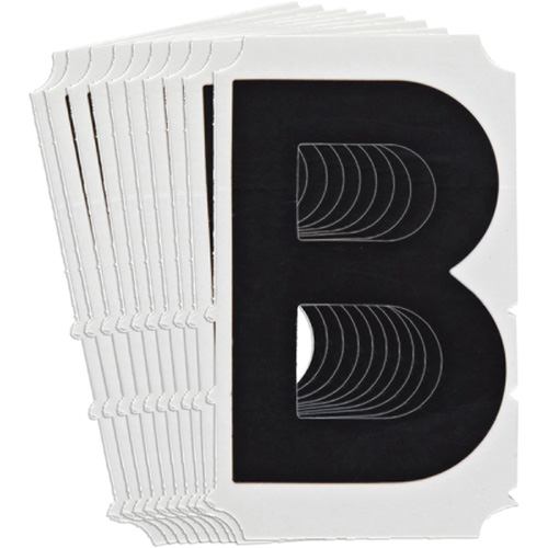 &eacute;tiquettes de lettres et chiffres gothiques individuels Quick-Align, B, 4" h, Noir Equipex