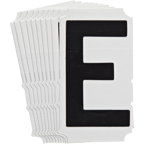 &eacute;tiquettes de lettres et chiffres gothiques individuels Quick-Align, E, 4" h, Noir Equipex