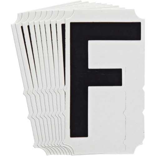 Quick-Align&reg; Individual Gothic Number and Letter Labels, F, 4" H, Black Equipex