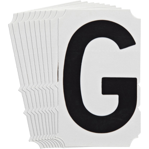 &eacute;tiquettes de lettres et chiffres gothiques individuels Quick-Align, G, 4" h, Noir Equipex