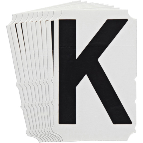 &eacute;tiquettes de lettres et chiffres gothiques individuels Quick-Align, K, 4" h, Noir Equipex