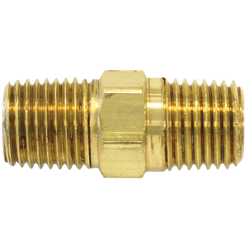 RACCORD HEXAGONAL,1/4"-1/4"NPT,LAITON, Laiton Equipex