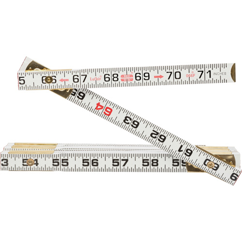 Red End&reg; Flat Reading Rule, 6' L, Wood Equipex