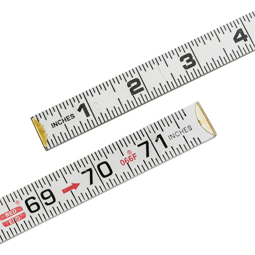 Red End&reg; Flat Reading Rule, 6' L, Wood Equipex