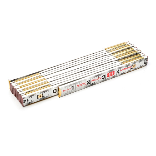 R&egrave;gle de maçon Red End, 6' lo, Bois, Graduations de 1/16" Equipex
