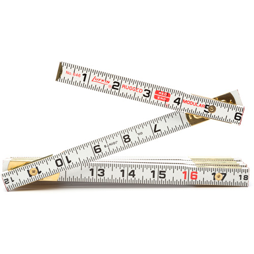 R&egrave;gle de maçon Red End, 6' lo, Bois, Graduations de 1/16" Equipex