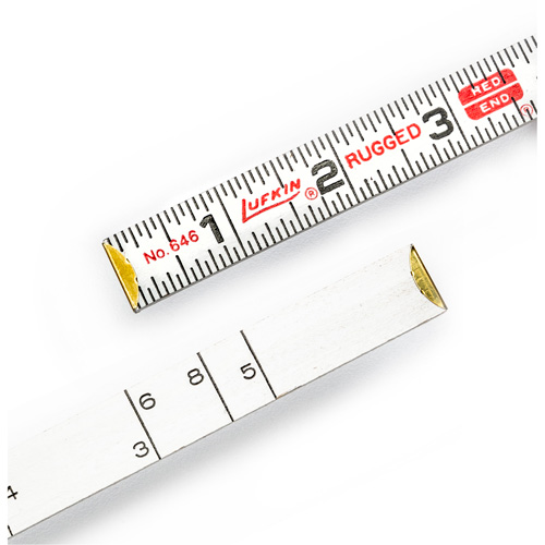 R&egrave;gle de maçon Red End, 6' lo, Bois, Graduations de 1/16" Equipex