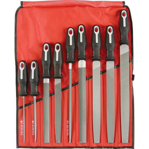 Jeux de 9 limes ergonomiques, 9 pi&egrave;ces Equipex
