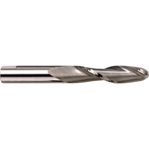 Ball End Long Series End Mill, 1/4" Dia., 4 Flutes, Carbide Equipex