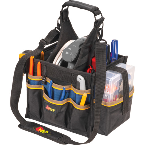 Grands porte-outils pour &eacute;lectriciens et travaux de maintenance, Polyester, 23 pochettes, Noir Equipex