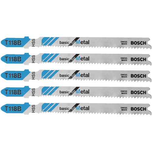 Lames de scie sauteuse de base pour le m&eacute;tal, Acier rapide, Tige en T, 3-5/8" lo Equipex