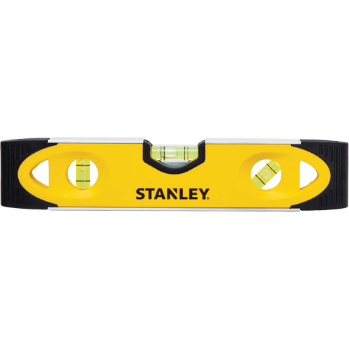 Shock-Resistant Torpedo Level, 9" L, Aluminum, 3 Vials, Magnetic Equipex
