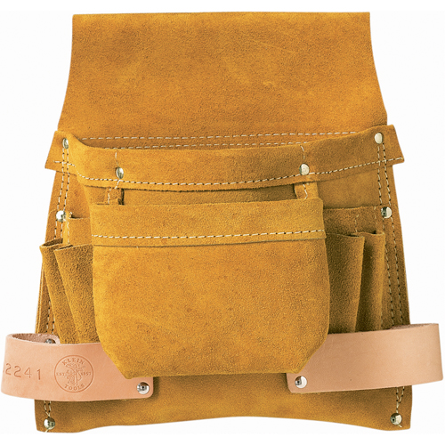 Tool Pouch, Nail & Screw Holder, Leather, 6 Pockets Equipex