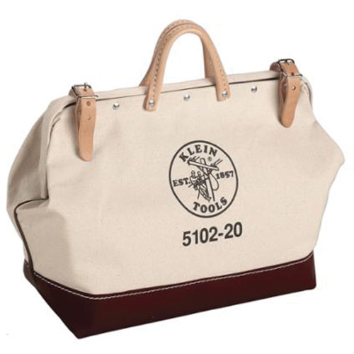 20" Heavy-Duty Tool Bag, Canvas, 1 Pockets, Brown/Natural Equipex