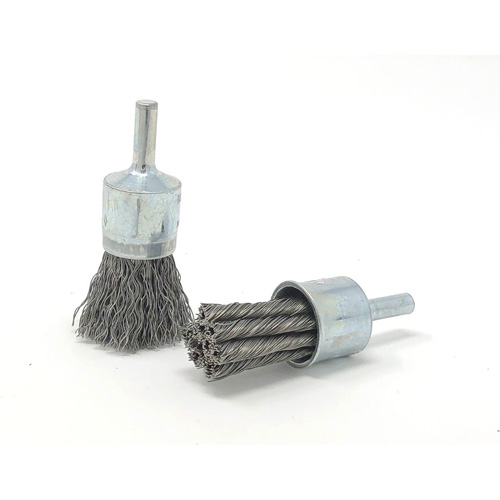Brosse mont&eacute;e &agrave; fils ondul&eacute;s, 3/4" dia., dia. Des fils 0,014", Tige 1/4" Equipex
