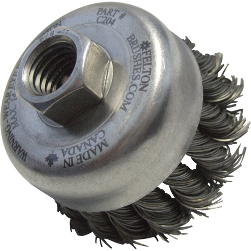 Knotted Wire Wheel Cup Brushes, 5" Dia. x 5/8"-11 Arbor Equipex