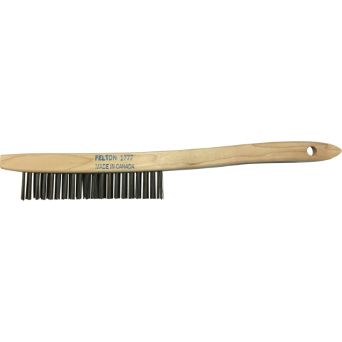 Curved-Handle Scratch Brushes, Brass, 3 x 19 Wire Rows, 14" Long Equipex