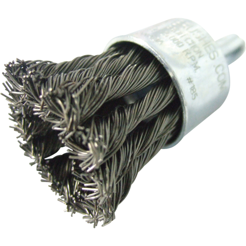 Knotted Wire End Brushes, 1" Dia., 0.020" Wire Dia., 1/4" Shank Equipex