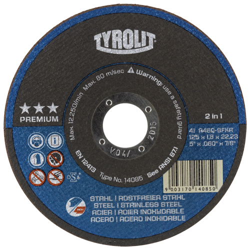 Meules &agrave; tronçonner 2-en-1 Thincut de premi&egrave;re qualit&eacute;, 4-1/2" x 1/16", Arbre de 7/8", Type 1, Oxyde d'aluminium, 13 300 Tr/min Equipex