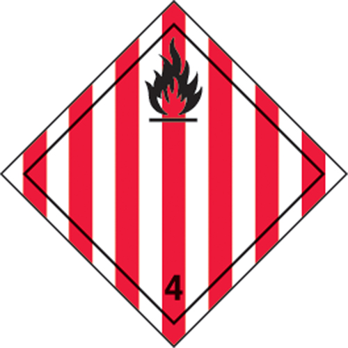 TDG Shipping Labels, Class 4.1, Flammable Solids, Vinyl Equipex