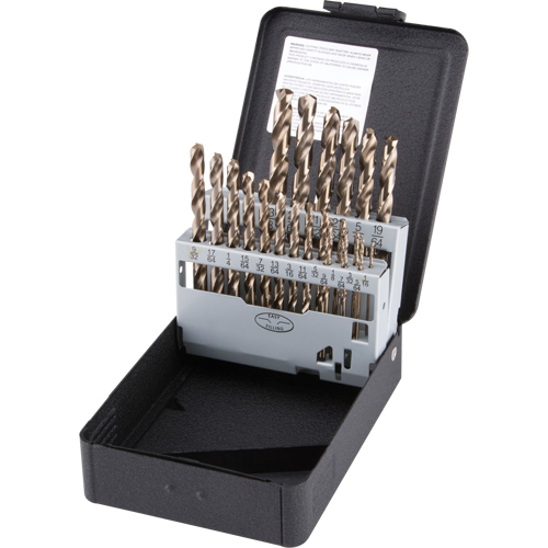 Jobber Length Drill Bit Set, 21 Pieces, High Speed Cobalt Equipex