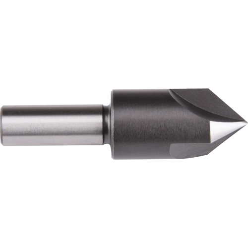 Fraise &agrave; queue droite, 3/8", Acier rapide, Angle de 60°, 3 cannelures Equipex
