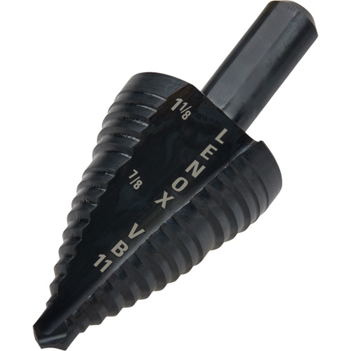 #11 Step Drill Bit, 7/8" - 1-1/8" , 1/4" Increments, High Speed Steel Equipex
