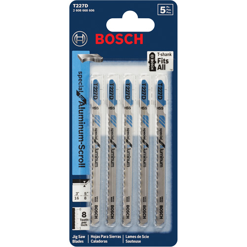 Jigsaw Blades, High Speed Steel, T-Shank, 4" L, 8 TPI Equipex