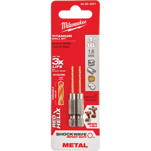 Foret Shockwave, 1/16", Titane, Cannelure 5/8", Pointe de 135° Equipex