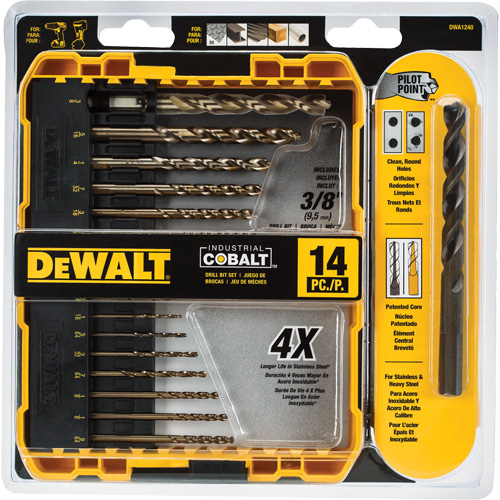 Pilot Point&reg; Industrial Drill Bit Set, 14 Pieces, Cobalt Equipex