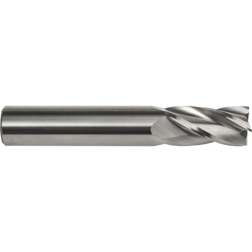 Square End Mill, 3/16" Dia., 2" L, 4 Flutes, 3/16" Shank, Carbide Equipex