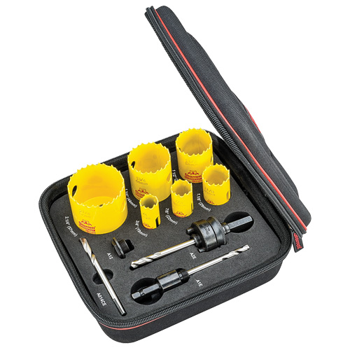 Plumber's Deep Cut Hole Saw Kit, 10 Pieces Equipex