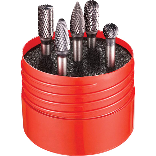 Double Cut Rotary Burr Set, 5 Pieces Equipex