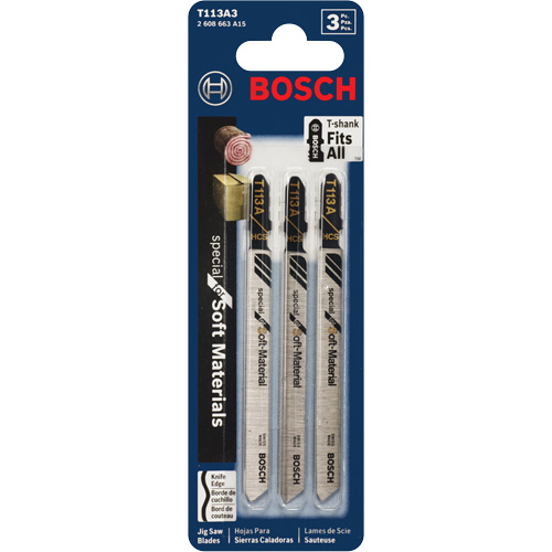 Knife-Edge Jigsaw Blades, High-Carbon Steel, T-Shank, 4" L Equipex