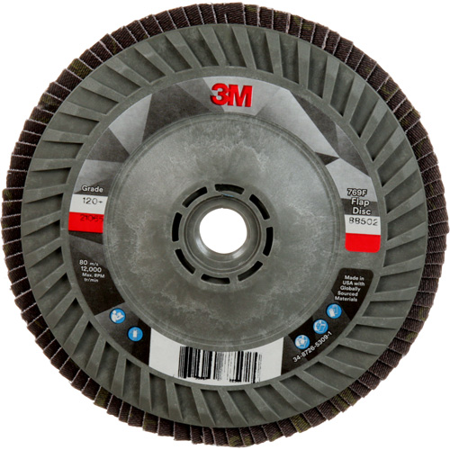 Disque &agrave; lamelles &agrave; changement rapide 769F, 5" x 5/8"-11, Type 27, Grain 120+, C&eacute;ramique Equipex