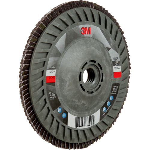 Disque &agrave; lamelles &agrave; changement rapide 769F, 5" x 5/8"-11, Type 27, Grain 120+, C&eacute;ramique Equipex