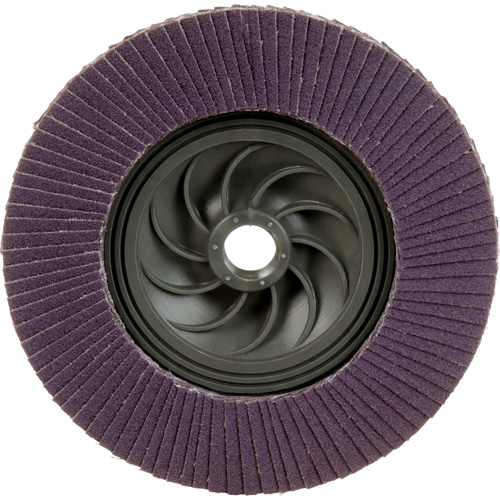Disque &agrave; lamelles &agrave; changement rapide 769F, 5" x 5/8"-11, Type 27, Grain 120+, C&eacute;ramique Equipex