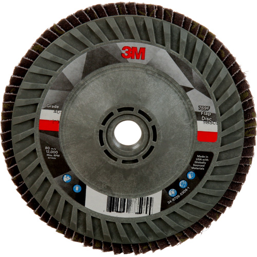 Disque &agrave; lamelles &agrave; changement rapide 769F, 5" x 5/8"-11, Type 27, Grain 40+, C&eacute;ramique Equipex