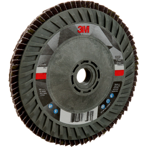 Disque &agrave; lamelles &agrave; changement rapide 769F, 5" x 5/8"-11, Type 27, Grain 40+, C&eacute;ramique Equipex